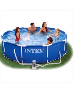 Intex Metal Frame zwembad 305 x 76 cm-Met 12-Volt filterpomp