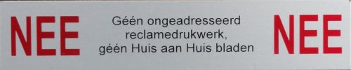 Nee/Nee aluminium bordje
