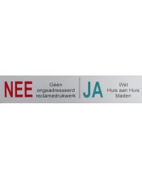 Nee/Ja aluminium bordje