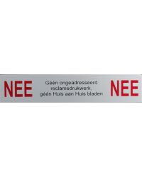 Nee/Nee aluminium bordje
